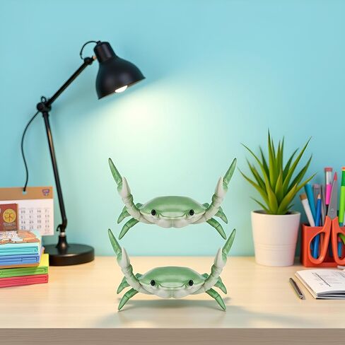 2Pcs Green Creative Crab Pen Holder Weightlifting Crabs Pen Stand Storage Rack, Pencil Holders Desk Supplies Holders and Dispensers, Desk Accessories and Workspace Organizer in Kuwait