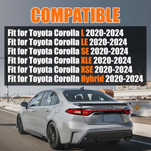 مصابيح خلفية LED لسيارة Toyota Corolla 2020-2024 مجموعة الضوء الخلفي مع ضوء الباب الخلفي/بدء الرسوم المتحركة/مصباح خلفي لإشارة الدوران المتسلسل (مدخن) in Kuwait