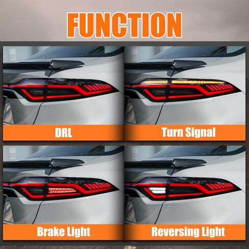مصابيح خلفية LED لسيارة Toyota Corolla 2020-2024 مجموعة الضوء الخلفي مع ضوء الباب الخلفي/بدء الرسوم المتحركة/مصباح خلفي لإشارة الدوران المتسلسل (مدخن) in Kuwait