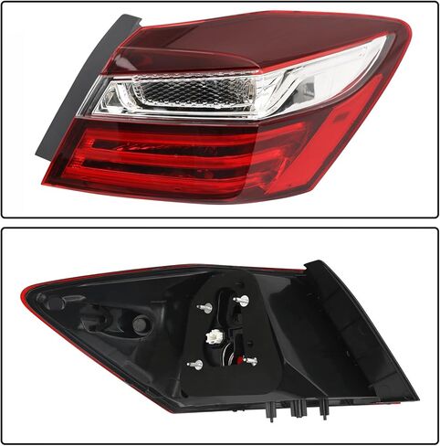 مجموعة مصابيح الذيل مناسبة لسيارة Honda Accord 2016 2017، مصباح فرامل خلفي يمين خارجي خلفي بديل للضوء جانب الركاب #HO2805108 (بدون مصابيح ومقبس) in Kuwait