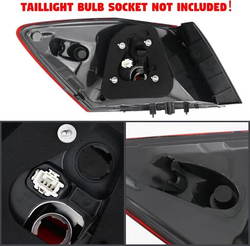 مجموعة مصابيح الذيل مناسبة لسيارة Honda Accord 2016 2017، مصباح فرامل خلفي يمين خارجي خلفي بديل للضوء جانب الركاب #HO2805108 (بدون مصابيح ومقبس) in Kuwait