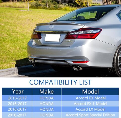 مجموعة مصابيح الذيل مناسبة لسيارة Honda Accord 2016 2017، مصباح فرامل خلفي يمين خارجي خلفي بديل للضوء جانب الركاب #HO2805108 (بدون مصابيح ومقبس) in Kuwait