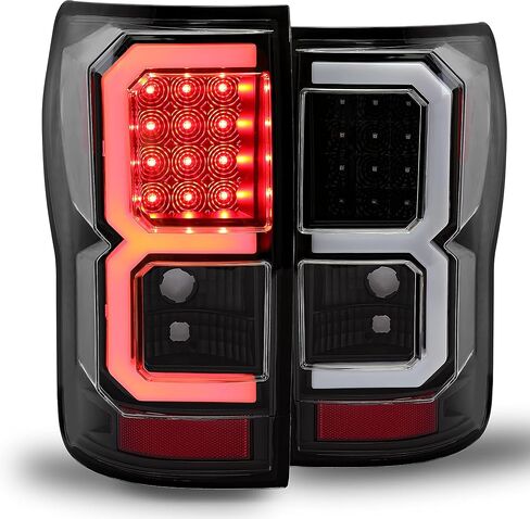 HECASA LED Tail Lights Compatible with 2007-2013 Toyota Tundra Brake Stop Turn Signal Lamps Taillights W/LED Tube Bar Style Black Housing Clear Lens Left & Right Replacement for TO2800183 TO2801183 in Saudi Arabia