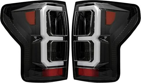 HECASA LED Tail Lights Compatible with 2007-2013 Toyota Tundra Brake Stop Turn Signal Lamps Taillights W/LED Tube Bar Style Black Housing Clear Lens Left & Right Replacement for TO2800183 TO2801183 in Saudi Arabia