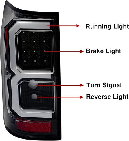 HECASA LED Tail Lights Compatible with 2007-2013 Toyota Tundra Brake Stop Turn Signal Lamps Taillights W/LED Tube Bar Style Black Housing Clear Lens Left & Right Replacement for TO2800183 TO2801183 in Saudi Arabia