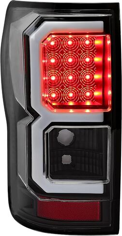 HECASA LED Tail Lights Compatible with 2007-2013 Toyota Tundra Brake Stop Turn Signal Lamps Taillights W/LED Tube Bar Style Black Housing Clear Lens Left & Right Replacement for TO2800183 TO2801183 in Saudi Arabia