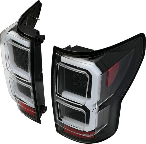 HECASA LED Tail Lights Compatible with 2007-2013 Toyota Tundra Brake Stop Turn Signal Lamps Taillights W/LED Tube Bar Style Black Housing Clear Lens Left & Right Replacement for TO2800183 TO2801183 in Saudi Arabia
