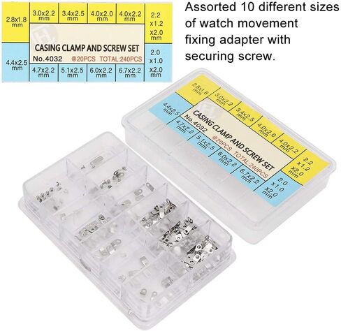 10 Sizes Screw Watch Case Clip Holder Portable Watch Parts Boxed Watch Movement Fixed Adapter Screw Suitable for Watch Maintenance in Kuwait