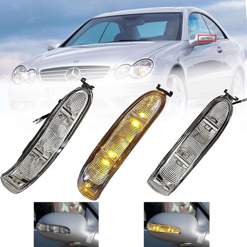 2Pcs Turn Signal Light for 04-08 Mercedes-Benz SL W230 Fit SL280 SL300 SL350 SL500 SL550 SL600 SL55 SL63 SL65 2004 2005 2006 2007 2008 Amber Mirror Cover Len in Kuwait