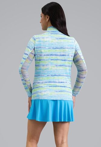 IBKUL Athleisure Wear Sun Protective UPF 50+ Icefil Cooling-Gia Long Sleeve Mock Neck Top in Saudi Arabia
