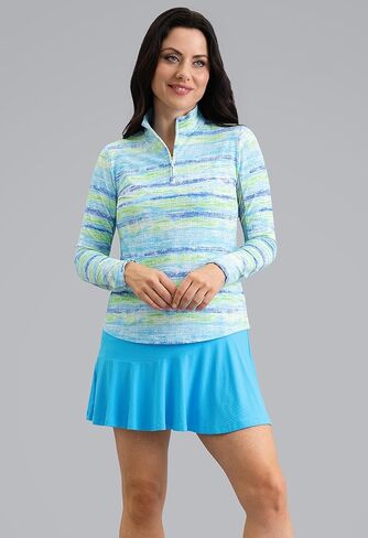 IBKUL Athleisure Wear Sun Protective UPF 50+ Icefil Cooling-Gia Long Sleeve Mock Neck Top in Saudi Arabia