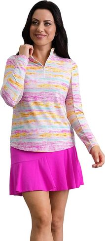 IBKUL Athleisure Wear Sun Protective UPF 50+ Icefil Cooling-Gia Long Sleeve Mock Neck Top in Saudi Arabia