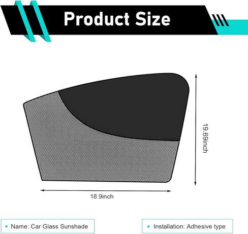 2PC Car Window Sun Shades, Magnetic Double Layer Side Front Window Cover, Full Shade Half Blackout See-Through Design, UV Rays Heat Glare Block Protector,Universal Auto Accessory for Driver Passenger in Kuwait