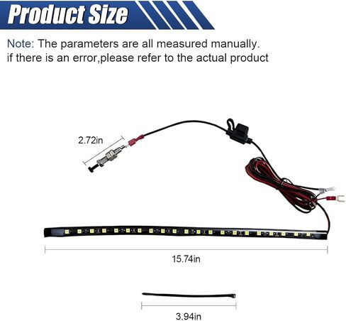 Car Under Hood LED Light Kit, 12V IP67 Water Resistant Automatic On/Off Engine Bay Bar, Heat Resistant Inspection Strip, Universal Fit for Car Truck SUV RV Boat(15.7") in Kuwait