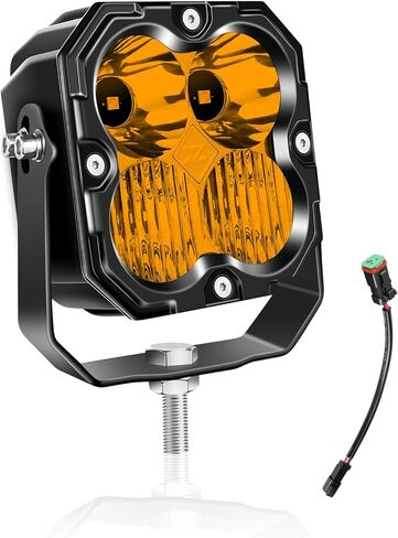 Willpower 46" 210W 21000LM LED Work Light Bar with DT Connector, Square Off Road Driving Lights 12V 24V Fog Lamps for Car Vehicle Truck 4x4 Boat Tractor, 3000K Amber, Waterproof Headlight, Spot Flood in Saudi Arabia