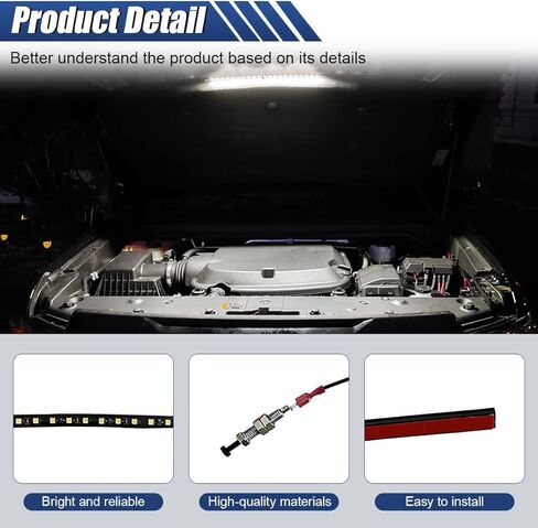 Car Under Hood LED Light Kit, 12V IP67 Water Resistant Automatic On/Off Engine Bay Bar, Heat Resistant Inspection Strip, Universal Fit for Car Truck SUV RV Boat(15.7") in Kuwait