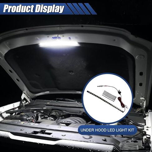 Car Under Hood LED Light Kit, 12V IP67 Water Resistant Automatic On/Off Engine Bay Bar, Heat Resistant Inspection Strip, Universal Fit for Car Truck SUV RV Boat(15.7") in Kuwait
