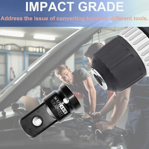 طقم محول ومخفض مقبس الصدمات مكون من قطعتين، مجموعة محول مقبس المحرك 3/8 بوصة إلى 1/2 بوصة، مجموعة أدوات تحويل مفتاح ربط شريط المحول المربع، أدوات ميكانيكية in Kuwait