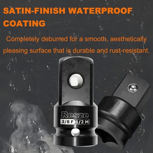 طقم محول ومخفض مقبس الصدمات مكون من قطعتين، مجموعة محول مقبس المحرك 3/8 بوصة إلى 1/2 بوصة، مجموعة أدوات تحويل مفتاح ربط شريط المحول المربع، أدوات ميكانيكية in Kuwait