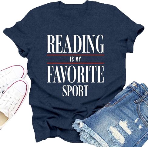 Women's Read Shirts Reading is My Favorite Sport T-Shirt Book Lover Tee Tops in Saudi Arabia