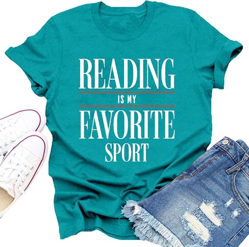 Women's Read Shirts Reading is My Favorite Sport T-Shirt Book Lover Tee Tops in Saudi Arabia