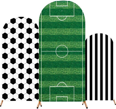 3 Pcs Soccer Arch Backdrop Stand Cover 4ft, 5ft, 6ft Spandex Fitted Sports Theme Birthday Arch Cover Photo Background Props for Birthday Party Decoration in Kuwait