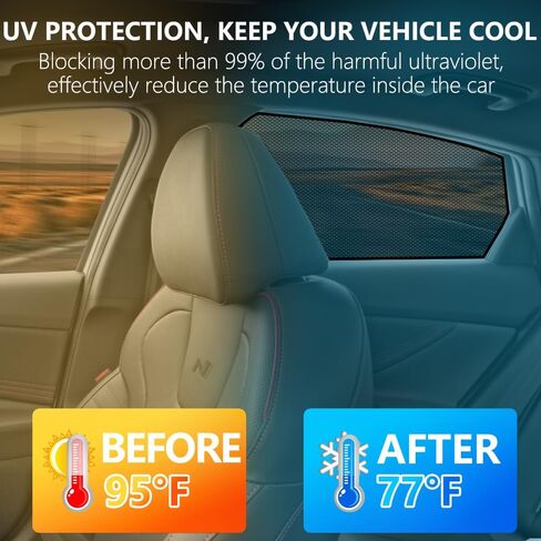 BWEN Window Sunshades Fit for Hyundai Elantra 2021-2025, Magnetic Car Window Shades for Sun/Heat Protection, Keeps Vehicle Cool for Camping Napping 4PCS in Kuwait