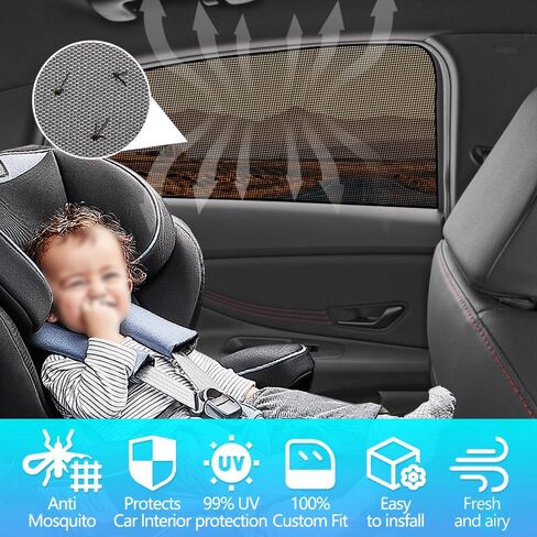 BWEN Window Sunshades Fit for Hyundai Elantra 2021-2025, Magnetic Car Window Shades for Sun/Heat Protection, Keeps Vehicle Cool for Camping Napping 4PCS in Kuwait