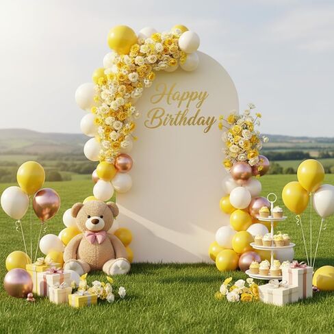 White Arch Backdrop Cover, 6FT Spandex Fitted Wedding Arch Stand Covers Round Top Chiara Arch Backdrop Stands Cover for Wedding Birthday Party Ceremony Banquet Decoration in Kuwait