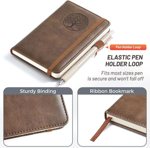 دفتر جيب صغير ودفتر عناوين صغير ودفتر كلمات المرور مع ملصقات أبجدية (بني) in Kuwait