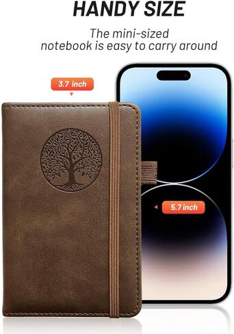 دفتر جيب صغير ودفتر عناوين صغير ودفتر كلمات المرور مع ملصقات أبجدية (بني) in Kuwait