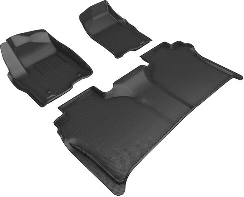 3D MAXpider Custom Fit Kagu Floor Mat (Black) Compatible with GMC Sierra 1500 Crew Cab 2019-2026 / 2500HD/3500HD Crew Cab 2020-2026 (w/ Bucket Seats, Rear Carpeted Underseat Storage) - Full Set in Saudi Arabia