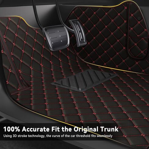 Floor Mats for Toyota RAV4 2020-2025,Nappa Leather Car Floor Mats Full Set Waterproof Carpet All Weather Rugs Luxury Floor Liners - Black Red in Saudi Arabia