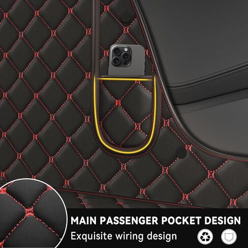 Floor Mats for Toyota RAV4 2020-2025,Nappa Leather Car Floor Mats Full Set Waterproof Carpet All Weather Rugs Luxury Floor Liners - Black Red in Saudi Arabia
