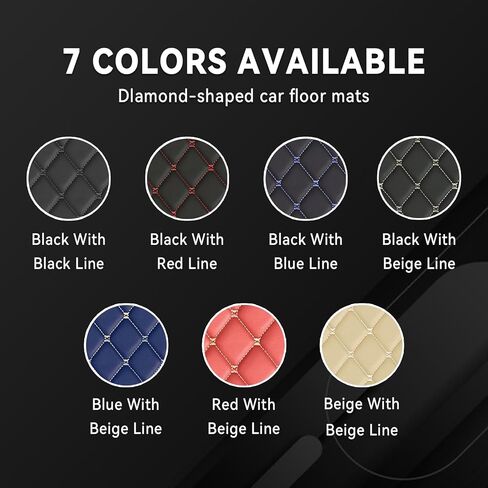 Floor Mats for Toyota RAV4 2020-2025,Nappa Leather Car Floor Mats Full Set Waterproof Carpet All Weather Rugs Luxury Floor Liners - Black Red in Saudi Arabia