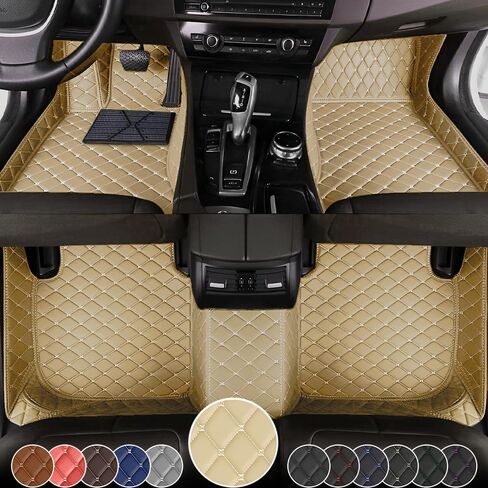Floor Mats for Toyota RAV4 2020-2025,Nappa Leather Car Floor Mats Full Set Waterproof Carpet All Weather Rugs Luxury Floor Liners - Black Red in Saudi Arabia