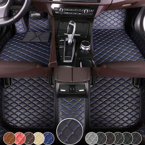 Floor Mats for Toyota RAV4 2020-2025,Nappa Leather Car Floor Mats Full Set Waterproof Carpet All Weather Rugs Luxury Floor Liners - Black Red in Saudi Arabia