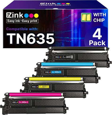 E-Z Ink TN635 Toner Cartridge with MFC-L8930CDW Compatible for Brother TN635 TN 635 TN-635 High Yield to Use with MFC-L8730CDW HL-L8430CDW HL-L8570CDW MFC-L8970CDW EX575 Printer (4 Pack, with Chip) in Saudi Arabia