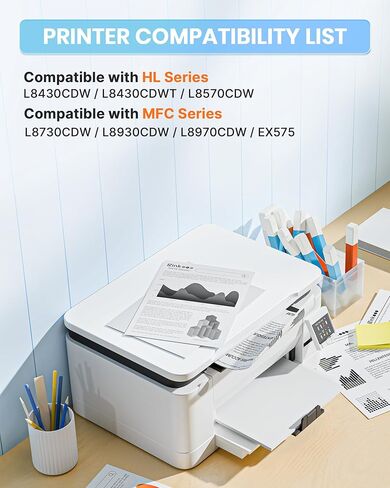 E-Z Ink TN635 Toner Cartridge with MFC-L8930CDW Compatible for Brother TN635 TN 635 TN-635 High Yield to Use with MFC-L8730CDW HL-L8430CDW HL-L8570CDW MFC-L8970CDW EX575 Printer (4 Pack, with Chip) in Saudi Arabia
