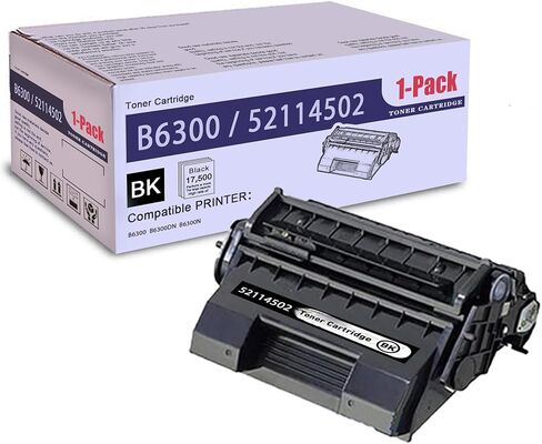 1 Pack Black 52114502 Compatible 52114502 Toner Cartridge, Replacement for OKI (52114502) - Compatible with: B6300 B6300DN B6300N Printer in Kuwait