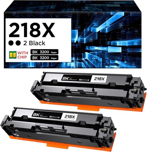 218X Toner Cartridges (with Chip) High Yield Compatible Replacement for HP 218X W2180X 218A Works with Color LaserJet Pro MFP 3301cdw 3201dw 3301sdw Printer (2 Pack, Black) in Kuwait
