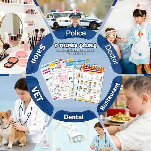 wootile Pretend Play Notepads 6 Pack Playtime Pads Pretend Play Notebooks Variety Role Play Doctor’s Report Grocery List Restaurant Guest Checklist Notepads in Saudi Arabia