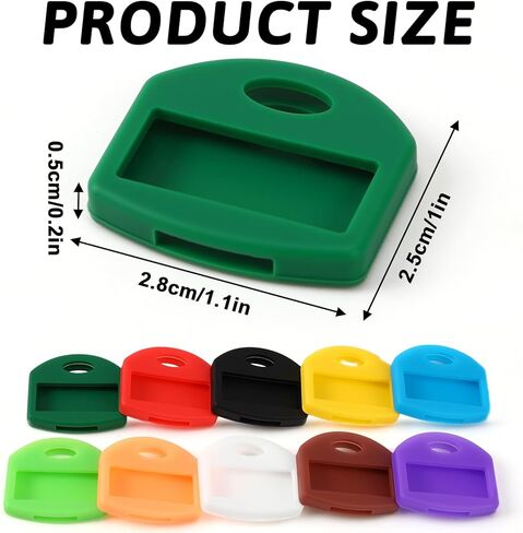 JANYUN 60 Pcs Colored Key Covers, 1 Inch Rubber Key Identifiers Tags with Labels Key Head Protectors for Home Office Car Keys Classification Organization in Saudi Arabia