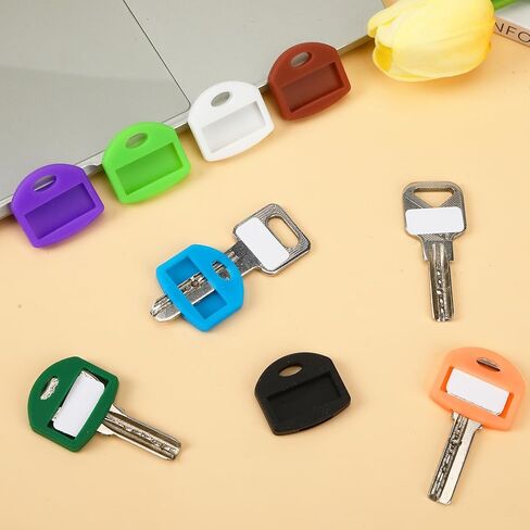 JANYUN 60 Pcs Colored Key Covers, 1 Inch Rubber Key Identifiers Tags with Labels Key Head Protectors for Home Office Car Keys Classification Organization in Saudi Arabia
