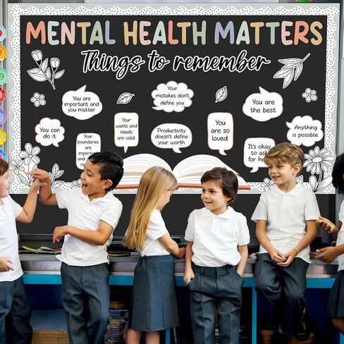 Mental Health Bulletin Board Motivational Classroom Bulletin Board Decors Therapy Offices Decor Inspirational Positive Affirmations Accents Psychology Wall Art for School Office Home Classroom Supply in Saudi Arabia