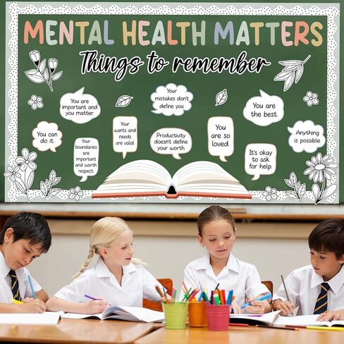 Mental Health Bulletin Board Motivational Classroom Bulletin Board Decors Therapy Offices Decor Inspirational Positive Affirmations Accents Psychology Wall Art for School Office Home Classroom Supply in Saudi Arabia