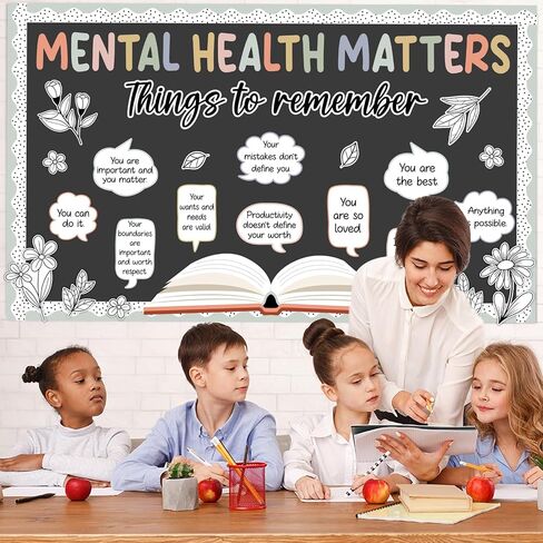 Mental Health Bulletin Board Motivational Classroom Bulletin Board Decors Therapy Offices Decor Inspirational Positive Affirmations Accents Psychology Wall Art for School Office Home Classroom Supply in Saudi Arabia