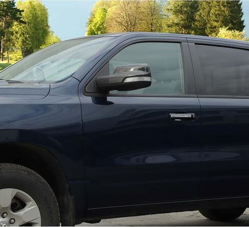 Jimen متوافق مع Dodge Ram 2018-2022، أغطية مرآة باب السيارة الخارجي غطاء مرآة الرؤية الخلفية (ألياف الكربون) in Saudi Arabia