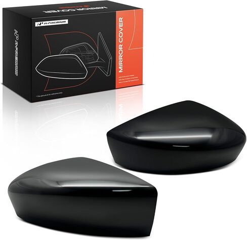 A-Premium 2 PCS Driver and Passenger Side Rearview Mirror Covers Caps - Compatible with Nissan Versa Versa Note 2015 2016 2017 2018 2019 - Smooth Black, Without Turn Signal Hole in Saudi Arabia