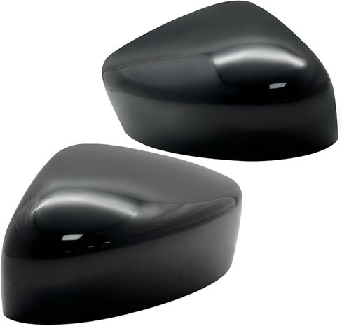 A-Premium 2 PCS Driver and Passenger Side Rearview Mirror Covers Caps - Compatible with Nissan Versa Versa Note 2015 2016 2017 2018 2019 - Smooth Black, Without Turn Signal Hole in Saudi Arabia